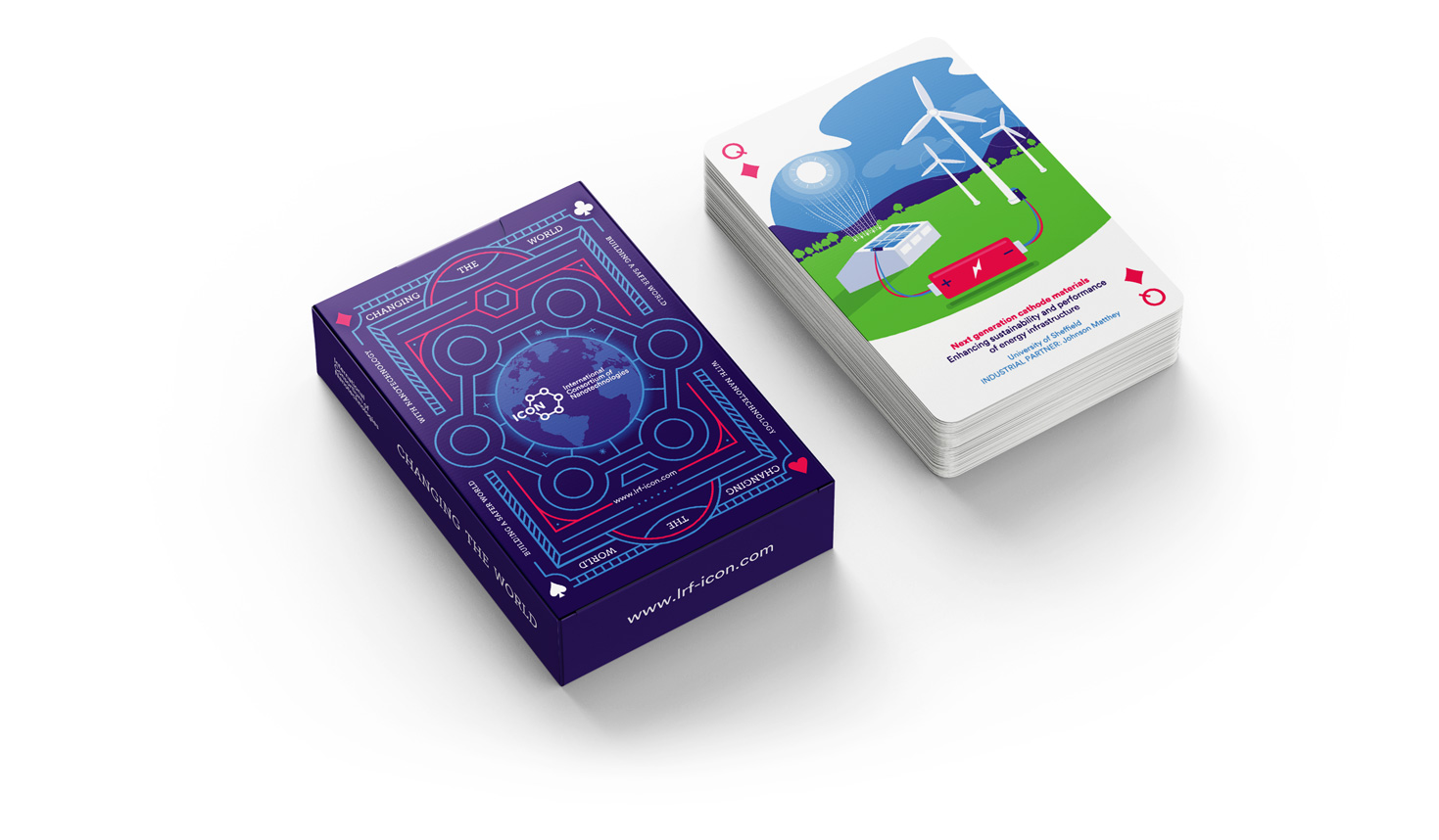 Sample of playing cards & packaging NANOTECHNOLOGY, GRAPHIC DESIGN